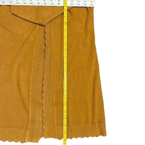 Evolution women’s cardigan Size XSP golden mustard inclusive scalloped trim NWOT - Picture 9 of 10
